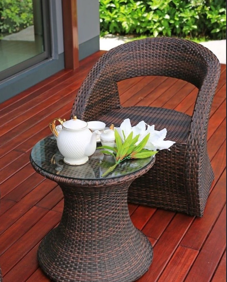 Rattan Coffee Set (1 Chair with Table)