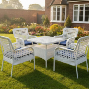 4 Seater Dining Set with Table – Outdoor Rattan Dining Furniture