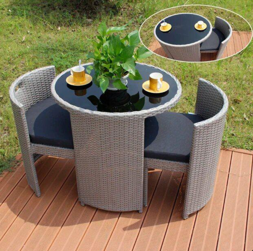 2 Seater Coffee Set for Terrace with Table – Outdoor Rattan Coffee Furniture