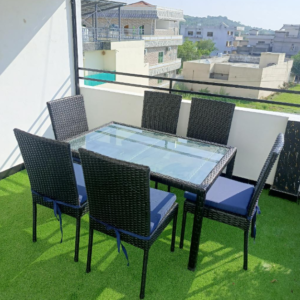 6 Seater Dining Set with Table – Outdoor Rattan Dining Furniture