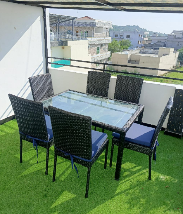 6 Seater Dining Set with Table – Outdoor Rattan Dining Furniture